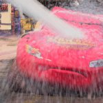 Lightning McQueen Gets Sprayed With Water