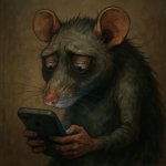 rat suffering from phone addition