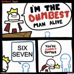 why | SIX SEVEN | image tagged in i'm the dumbest man alive | made w/ Imgflip meme maker