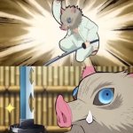 Inosuke breaks sword