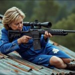 Hillary aims rifle