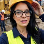 Wife construction site selfie