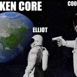First forsaken meme | FORSAKEN CORE; C00LKIDD; ELLIOT | image tagged in memes,always has been | made w/ Imgflip meme maker
