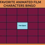 favorite animated film characters bingo
