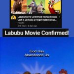 We are now lost in the Void of 2025 trends... | image tagged in garfield god has abandoned us,labubu | made w/ Imgflip meme maker