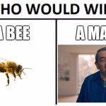 Who Would Win? | A BEE; A MAN | image tagged in memes,who would win,fun | made w/ Imgflip meme maker