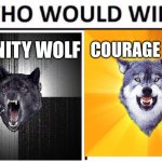 They are both inside you | INSANITY WOLF; COURAGE WOLF | image tagged in memes,who would win | made w/ Imgflip meme maker