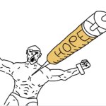 Soyjack being injected with hope