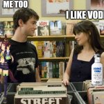 Vodka | ME TOO; I LIKE VODKA | image tagged in i like music 500 days of summer,umamusume,vodka | made w/ Imgflip meme maker