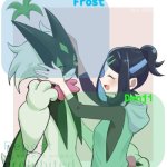 Denji and winter frost announcement template meme