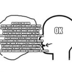 ok -> apple | AN APPLE IS THE ROUND, EDIBLE FRUIT OF AN APPLE TREE (MALUS SPP.). FRUIT TREES OF THE ORCHARD OR DOMESTIC APPLE (MALUS DOMESTICA), THE MOST WIDELY GROWN IN THE GENUS, ARE CULTIVATED WORLDWIDE. THE TREE ORIGINATED IN CENTRAL ASIA, WHERE ITS WILD ANCESTOR, MALUS SIEVERSII, IS STILL FOUND. APPLES HAVE BEEN GROWN FOR THOUSANDS OF YEARS IN EURASIA BEFORE THEY WERE INTRODUCED TO NORTH AMERICA BY EUROPEAN COLONISTS. APPLES HAVE CULTURAL SIGNIFICANCE IN MANY MYTHOLOGIES (INCLUDING NORSE AND GREEK) AND RELIGIONS (SUCH AS CHRISTIANITY IN EUROPE). OK | image tagged in brain to words,brain,apple,wikipedia,smart | made w/ Imgflip meme maker