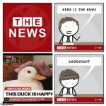 BREAKING NEWS | image tagged in the news,duck | made w/ Imgflip meme maker