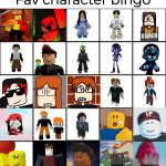 Fav characters bingo V2 meme