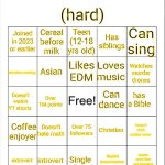 Yellowblack's bingo meme