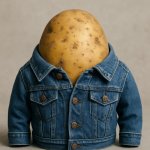 potato wearing a denim jacket template