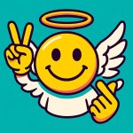Peace And love mascot emoji ✌️?? angel with wings