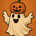 Pumpkin Ghost with Grin meme