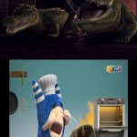 Carmine and Stan Laughs at pogo crying | image tagged in carmine and stan laughs at who | made w/ Imgflip meme maker