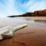 bottle with a message in the beach