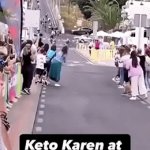 Stupid Bitch From Hell. | SHE GETS SOME AWESOME FACEPLANT ROAD RASH | image tagged in gifs,karen | made w/ Imgflip video-to-gif maker