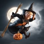 Trump on a Wicked Witch Hunt for Halloween meme