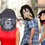 CD-Call Is Distracted With NomNomNami | image tagged in distracted cd-call,distracted girlfriend,cd-call,lily orchard,nomnomnami | made w/ Imgflip meme maker