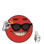 red head smart smaling sun glasses