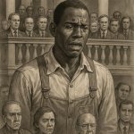 Tom Robinson hearing that he is guilty from the story called to template