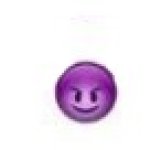 Purple angry happy emoji white background