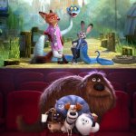 The Pets Watching Zootopia 2 at Cinema | image tagged in the pets watching blank at cinema,disney,zootopia,illumination,the secret life of pets,memes | made w/ Imgflip meme maker