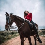 East Slavic Ukrainian Girl On Horse
