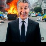 Gavin Newsom burning