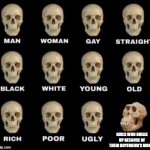 It's not about money, it's about love | GIRLS WHO BREAK UP BECAUSE OF THEIR BOYFRIEND'S MONEY | image tagged in idiot skull | made w/ Imgflip meme maker