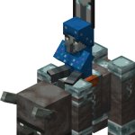 Illusioner That Is An Illager Captain Riding A Ravager