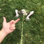 Middle finger to zombie