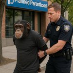 chimp protesting planned barrenhood