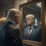 Trump looking in mirror