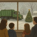 xmas garbage truck
