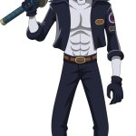 Young gecko Moria with sword