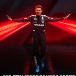T-Pose George Russell Meme Qatar Grand Prix Of Formula One | WHEN YOU SURVIVE THE QATAR HEAT; AND STILL FINISH P4 LIKE A CHAMP | image tagged in t-pose george russell,memes,f1,funny,george russell | made w/ Imgflip meme maker