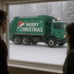 Christmas garbage truck