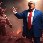 Trump worried about the afterlife - Devil, Hell meme