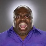 Screaming man with purple shirt template