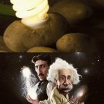 Generating light from a potato | image tagged in gifs,potato,light,light bulb,memes,this is beyond science | made w/ Imgflip video-to-gif maker