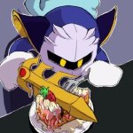 meta knight cuts cake
