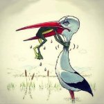 frog being swallowed chokes stork template