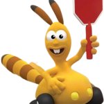 Bungo with the sign stop