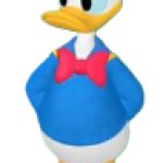 Donald duck with standing with hands