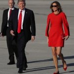 Donald Trump and one of the Melania body double meme