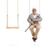 Senior on swing